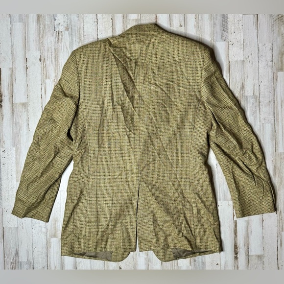 Vintage Nordstrom Men's Silk Wool Light Brown Tweed Blazer 43L - Picture 6 of 11